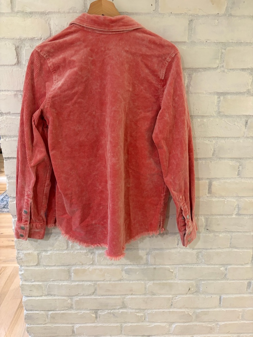 Rock & Roll Cowgirl Coral Pink Corduroy Button-Down Shirt - Picture 2 of 4